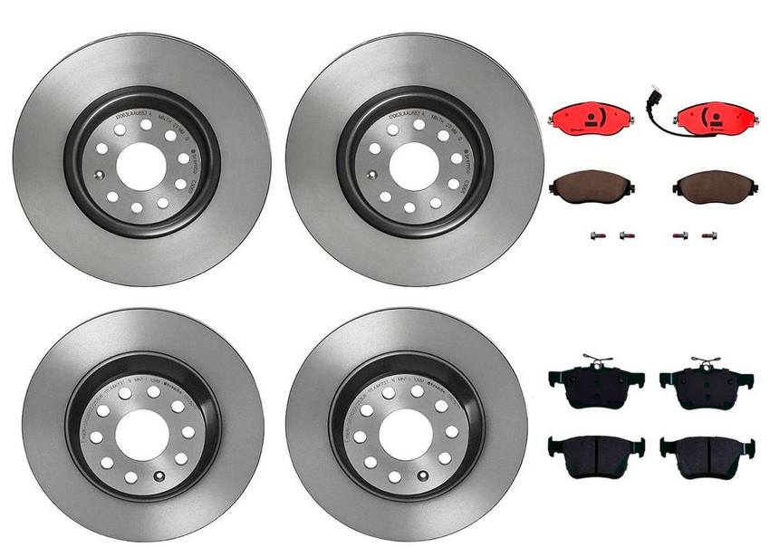 VW Brakes Kit - Pads & Rotors Front and Rear (340mm/330mm) (Ceramic) 8V0698151C - Brembo 3250658KIT